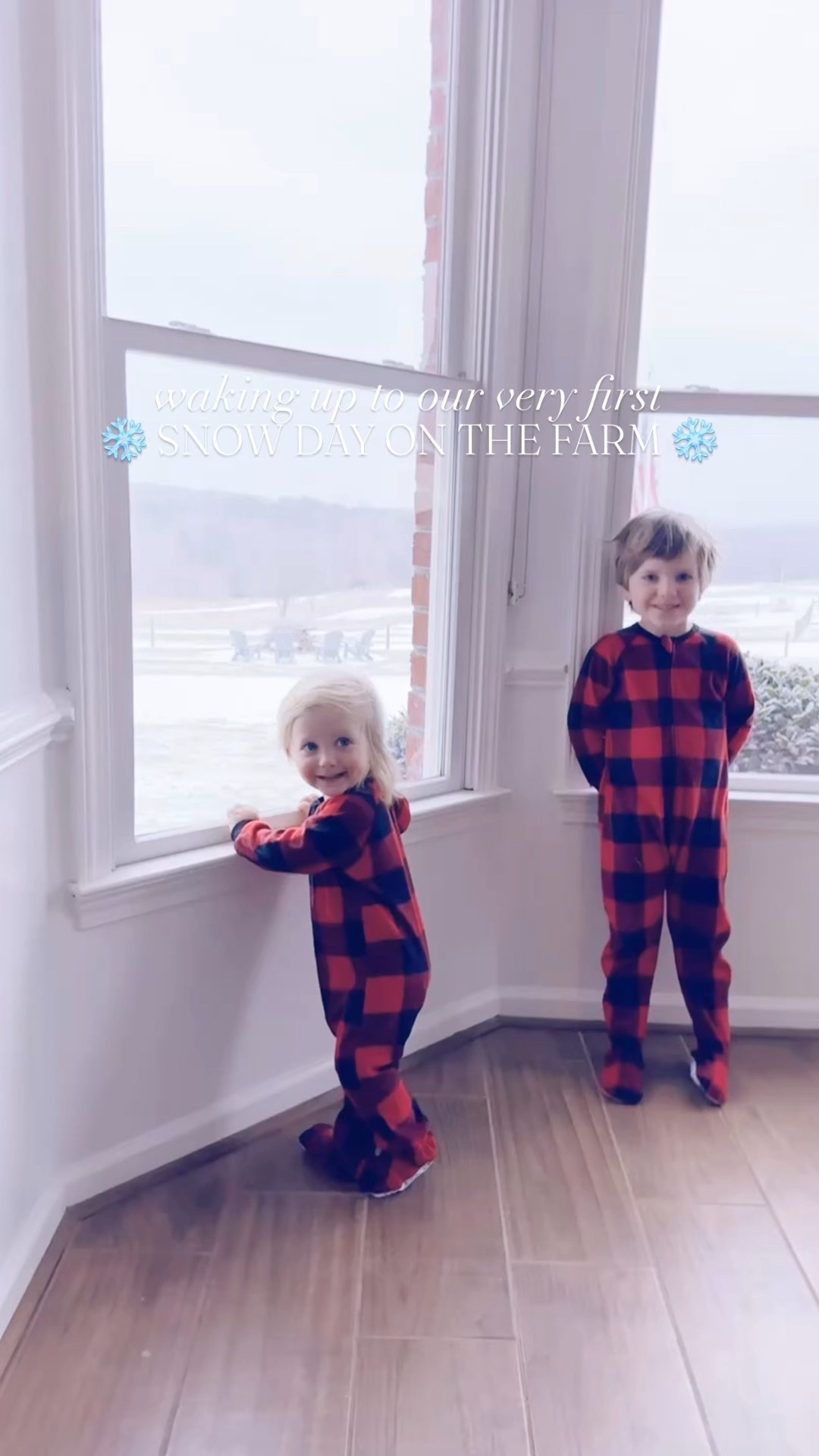 Woke up to our farm 🏡🚜🌾 covered in a blanket of ice 🤍 and snow !!! ❄️ There is truly nothing more magical ✨ than watching your babies wake up to a winter wonderland 🌨️☃️ right outside the windows!!!🪟 #firstsnowonthefarm #ourfirstsnowonthefarm #snowdayonthefarm 

These little snow babies 👶🏼❄️👶🏼 sure are excited 🤭 for their very first snow day ☃️🌨️ here on the farm 🚜🌾 - now we are off (!!) to bundle up 🧣 and play play play in their very own winter wonderful 🌲 here on the farm!!! 🐻‍❄️🤩 #winterwonderlandonthefarm #snowdaywithlittles 

#LTKBaby #LTKKids #LTKSeasonal