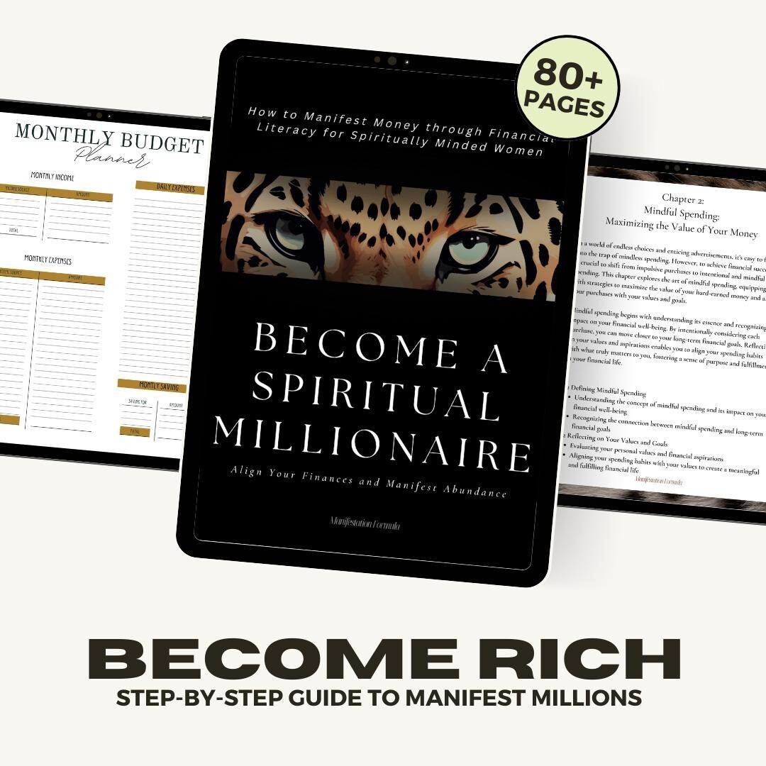 Spiritual Millionaire, Manifestation, Financial Literacy Ebook, Planner, Girl Boss book, editable... | Etsy (US)