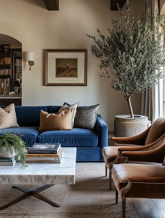 Did you notice how effortlessly elegant this living room feels?

It's not because it's filled with expensive decor. It's because it's built around a few timeless materials that naturally work together.

A bold velvet sofa becomes the statement piece. Pair it with warm brown accent chairs to create contrast while keeping the room inviting. Add a marble coffee table to introduce natural coolness, then soften everything with an indoor olive tree and a simple framed artwork.

That's it.

Wood, velvet, marble, greenery, and timeless artwork—a combination that has remained beautiful for decades because it isn't chasing trends.

The best part? You don't have to recreate the entire room at once. Choose the pieces you're missing and build your space over time. Great homes are collected, not completed in a single shopping trip.

We've curated this entire look for you, whether you're looking for a velvet sofa, accent chairs, a marble coffee table, oversized indoor trees, or timeless wall art.

Because elegant homes aren't created by buying more—they're created by choosing better.

#LivingRoomDecor #VelvetSofa #MarbleCoffeeTable #ElegantAndDriven 

 #LTKHome