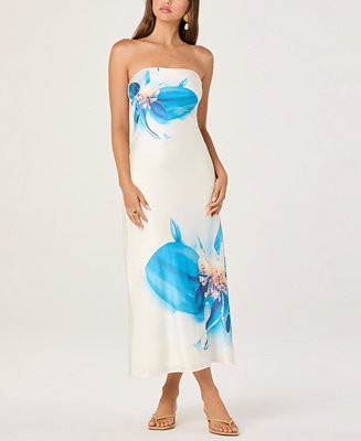 ASTR the Label Women's Annabeth Printed Strapless Midi Dress - Macy's | Macy's