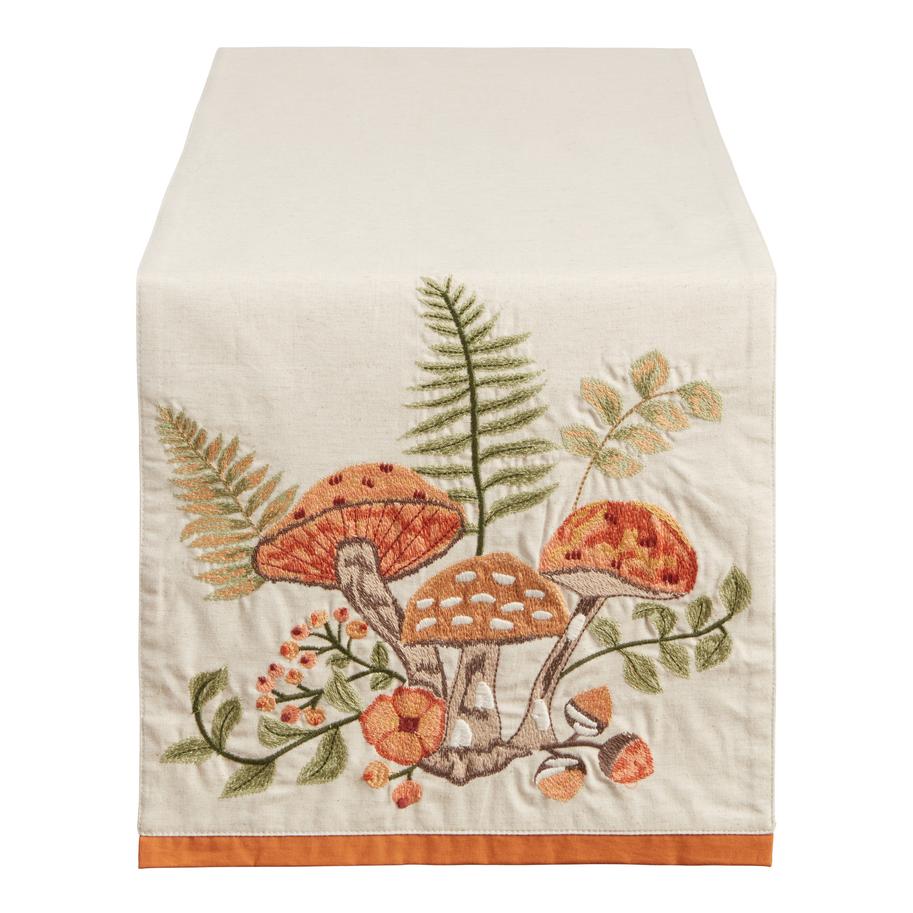 Embroidered Wildflower and Mushroom Table Runner | World Market