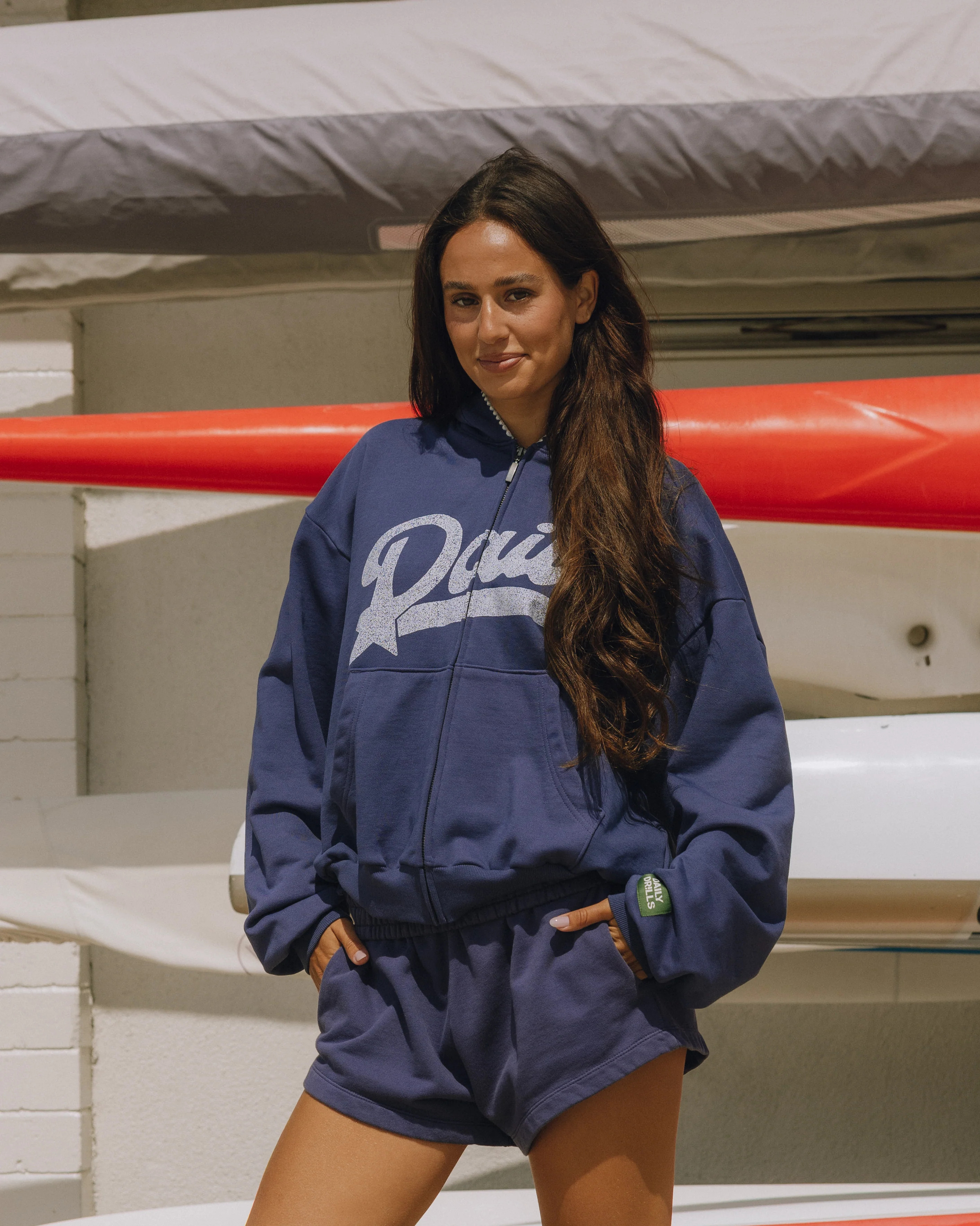 Americana Zip Hoodie - Navy | Daily Drills LLC