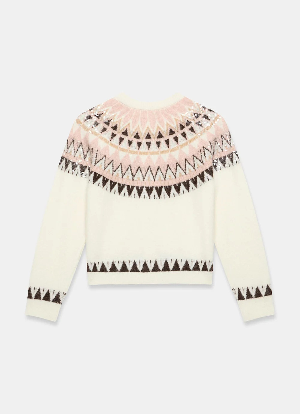 Cream Fair Isle Sequin Cardigan | Mint Velvet
