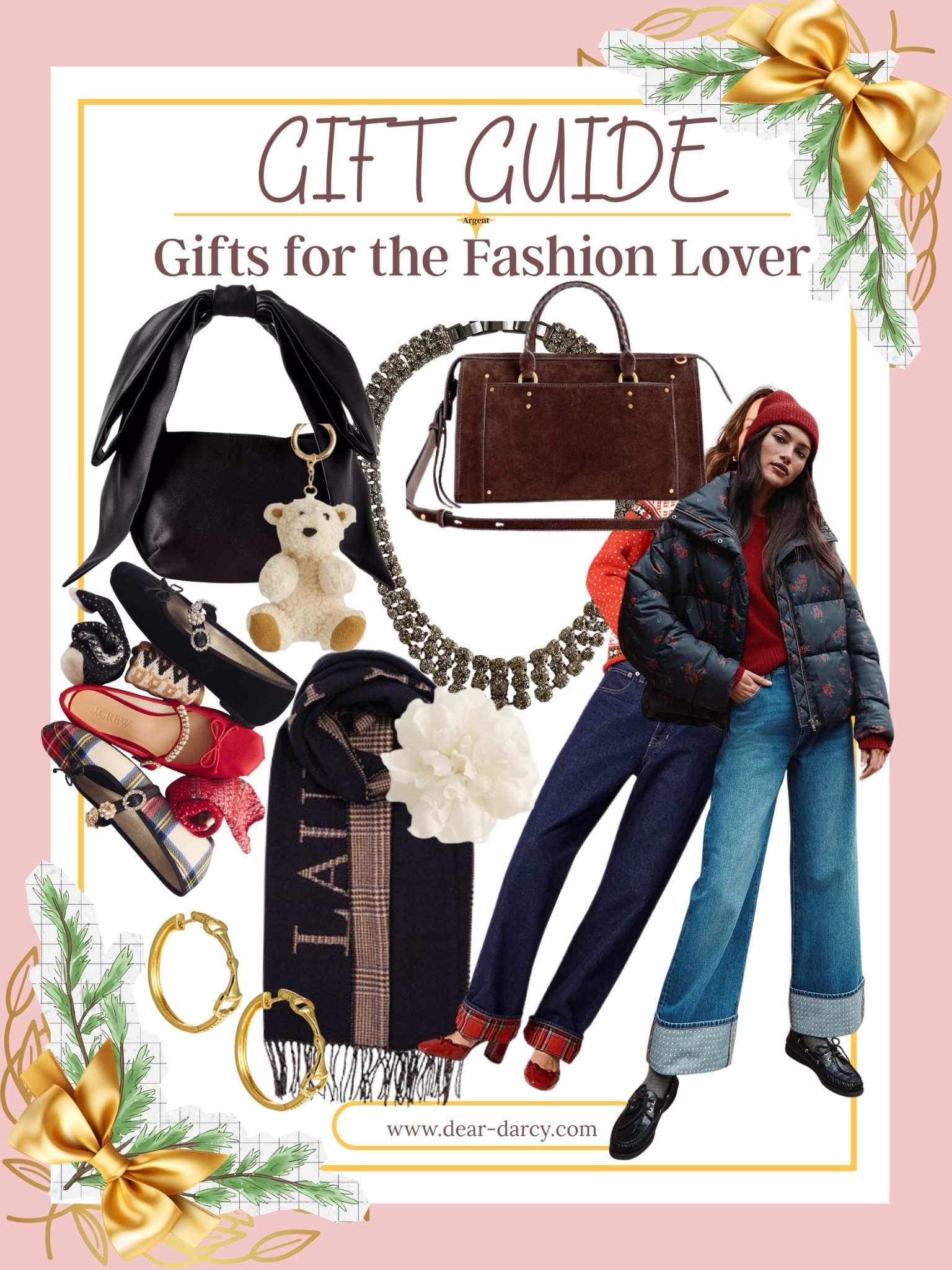 Gift guide for the fashion Lover 

Gifts for the Fashion Lover
Satin Bow Handbag| Embellished Wide cuff Jeans| Teddy bear bag Charm|Alexa Chung for Madewell floral Brooch| Whipstitched Satchel in Coffee Bean | Logan embellished Mary Jane|Flannel-lined relaxed straight jeans in Rinse wash| Crystal Collar Necklace| Ralph Lauren Scarf| Horsebit Huggie hoop

#LTKCyberWeek #LTKHoliday #LTKGiftGuide