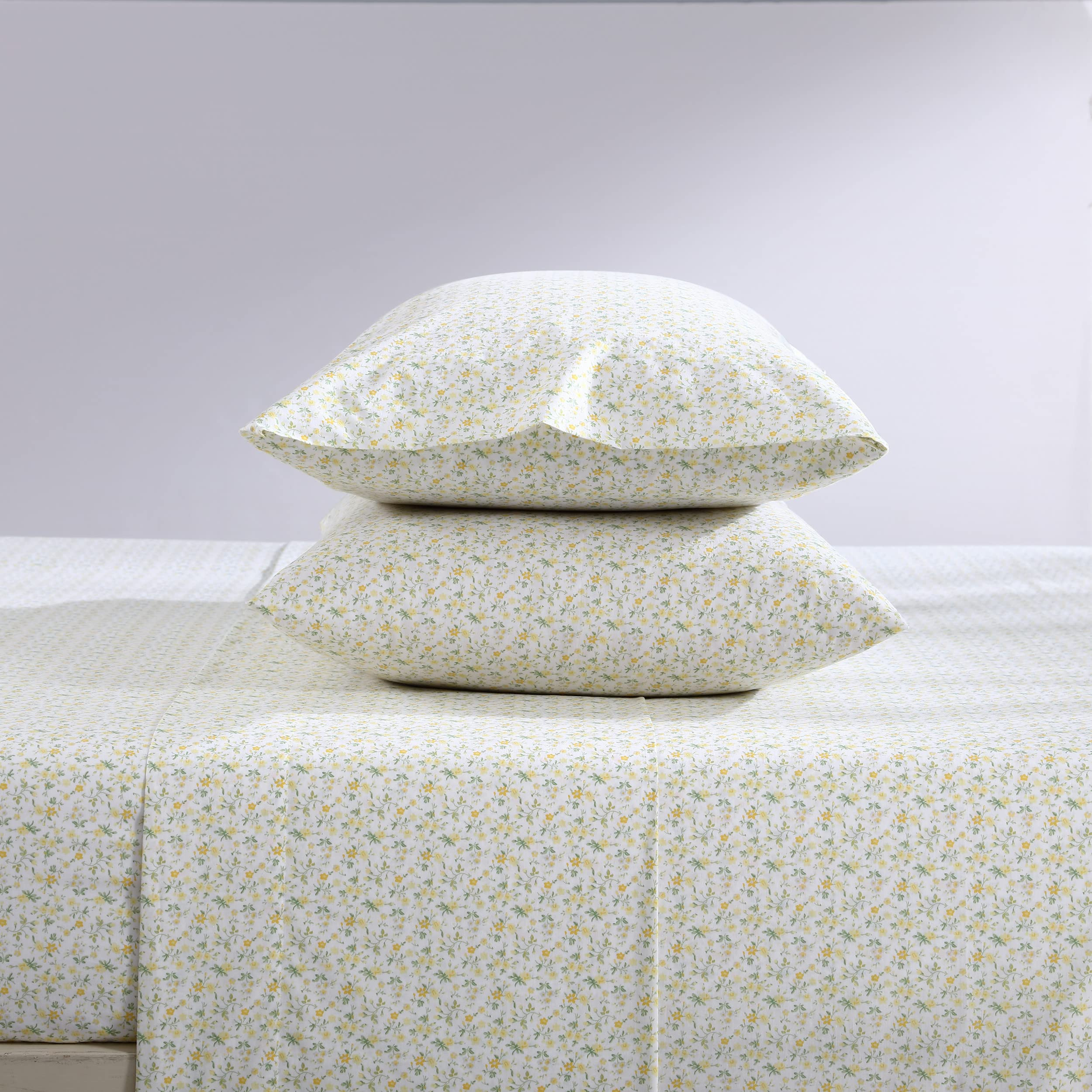 Laura Ashley - Full Sheets, Cotton Percale Bedding Set, Lightweight & Breathable Home Decor (Evie... | Amazon (US)