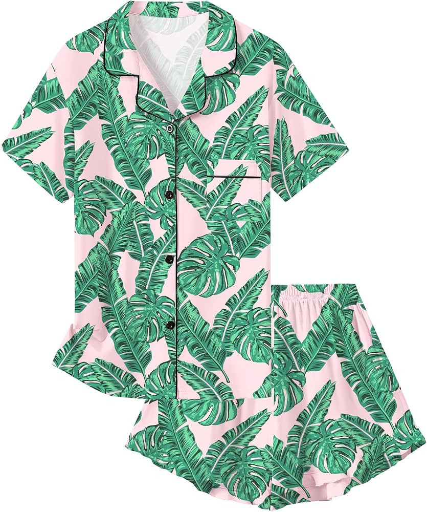 Girls Pajamas Set 2 Piece Button Down Pjs Soft Ruffle Sleepwear Loungewear | Amazon (US)