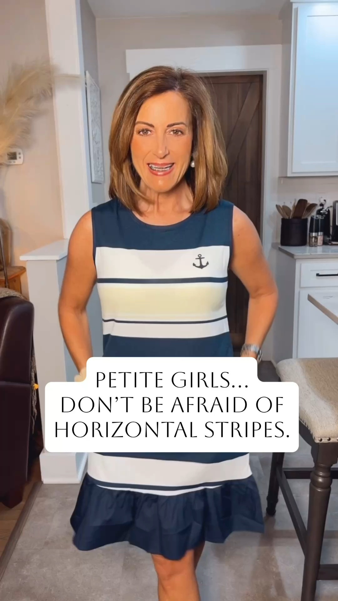 I’ve heard it for years… “Petite women shouldn’t wear horizontal stripes.”

This dress is proof that it’s not about avoiding stripes, it’s about finding the right fit. The flattering silhouette defines your waist, the proportions work beautifully on a petite frame, and the horizontal stripes give it that classic vacation vibe.

#LTKOver40