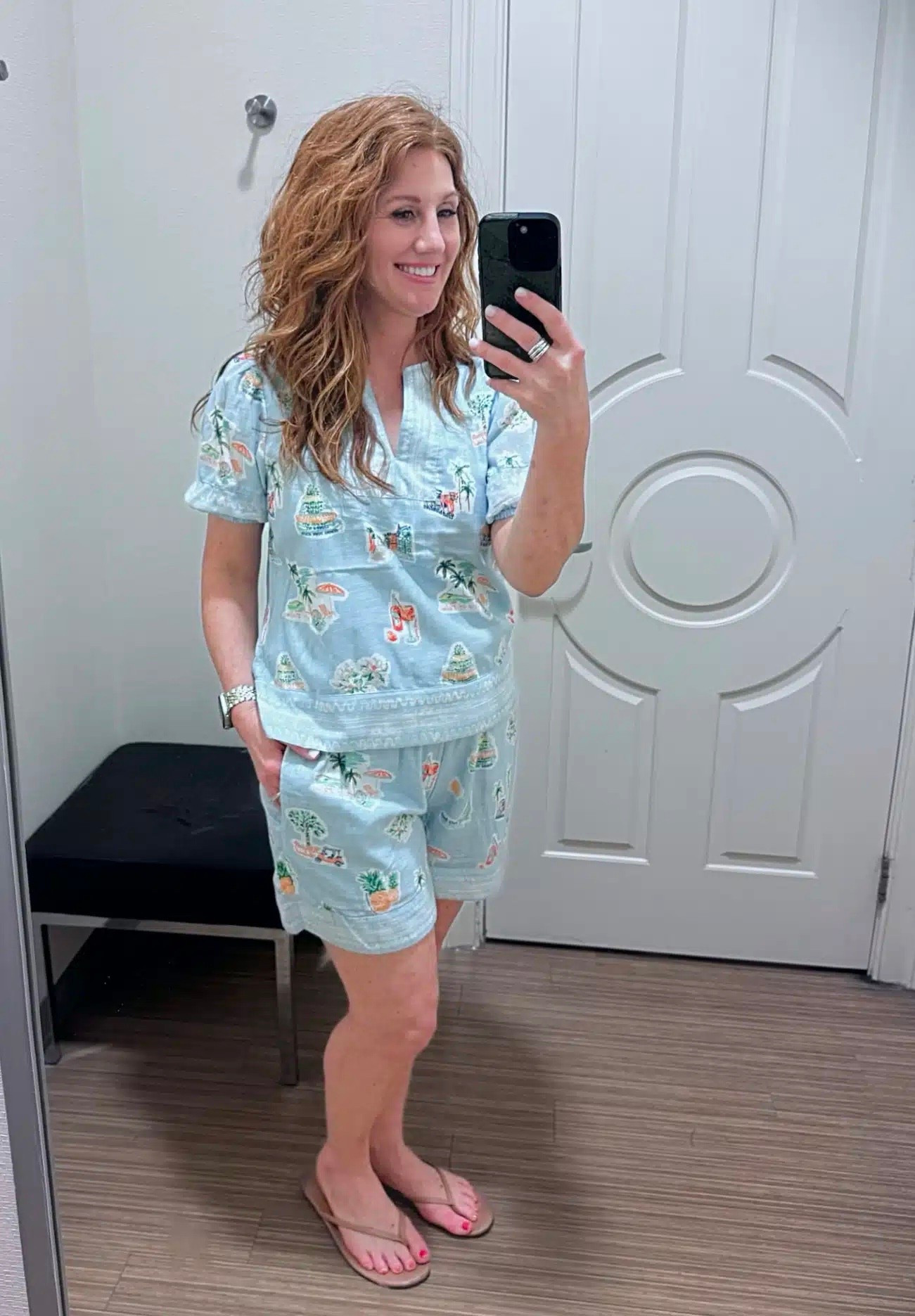 The perfect matching set for Summer! These pieces come separately and Stephanie is wearing an XXS in both. Her slim nude sandals are from Walmart.

#LTKTravel #LTKOver40 #LTKPetite