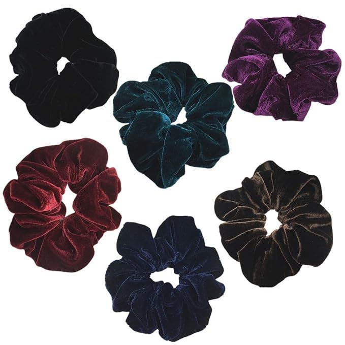 6 Pcs Large Size Neutral Color Scrunchies for Women Hair Elastic Bands | Amazon (US)