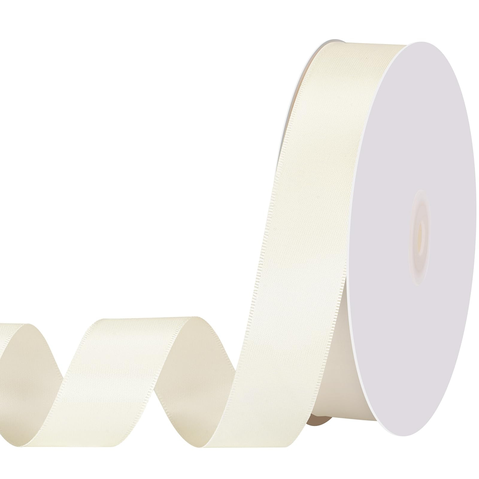 Double Faced Ivory Satin Ribbon 1 inch 60 Yards Cream Ribbon for Crafts Hair Bows Gift Wrapping W... | Amazon (US)