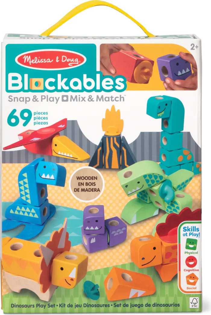 Blockables Dinos 69-Piece Snap & Play Set | Nordstrom