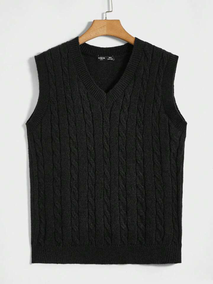 Manfinity Homme Men Cable Knit Sweater Vest | SHEIN USA | SHEIN