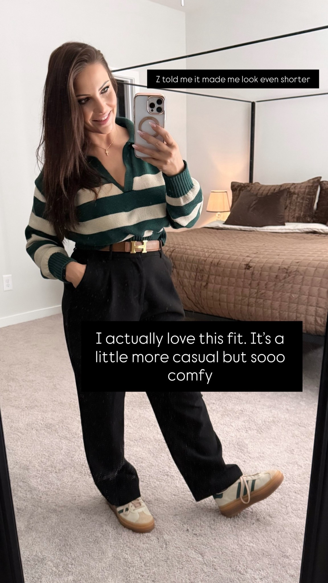 The most comfortable casual Friday fit for work. Oversized wide leg trousers paired with a collared cable knit and matching adidas. These come in so many colors I want them all

#LTKootd #LTKOver40 #LTKWorkwear