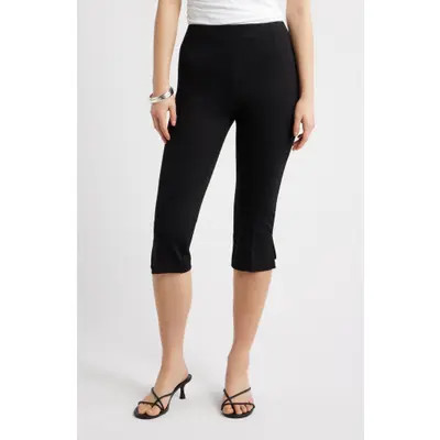 Open Edit Stretch Twill Capri Pants in Black at Nordstrom, Size Medium | Nordstrom