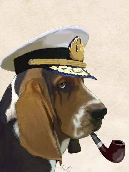 'Basset Hound Sea Dog' Art Print - Fab Funky | Art.com | Art.com