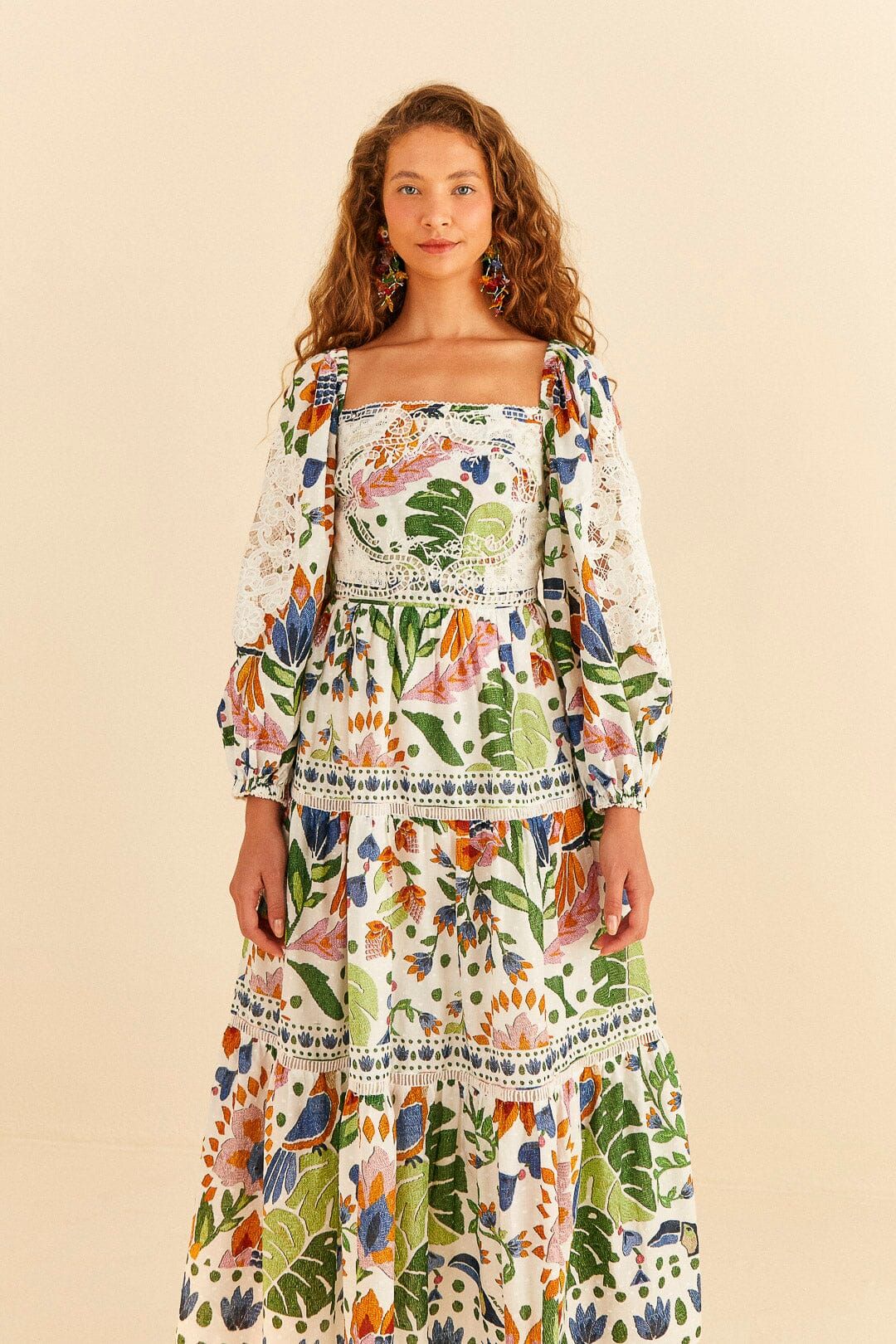 White Summer Garden Midi Dress | FarmRio