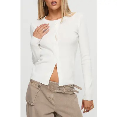 Princess Polly Lauraine Crewneck Cardigan in White at Nordstrom, Size 6 | Nordstrom