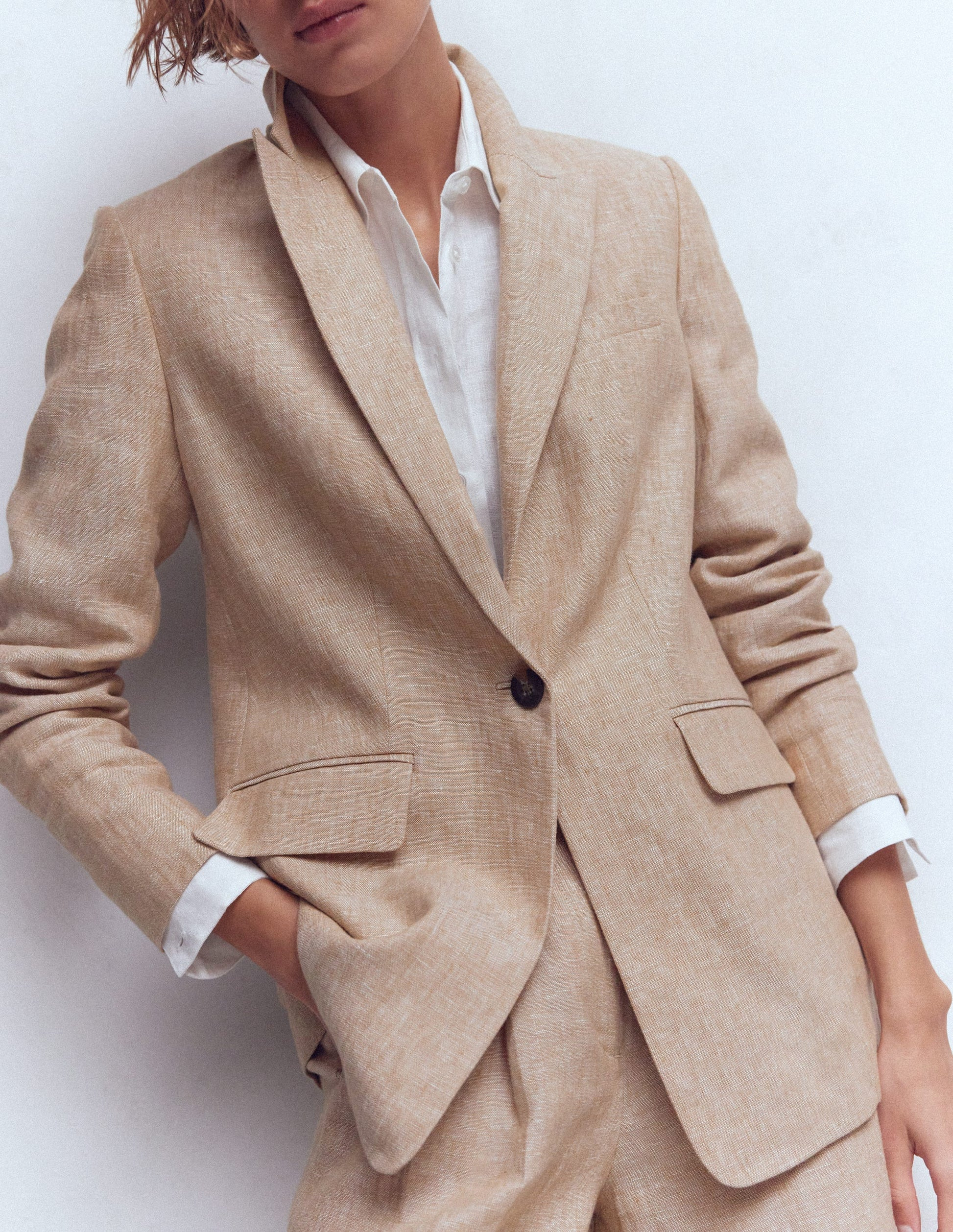 Woodbridge Linen Blazer-Amphora, Chambray | Boden (US)