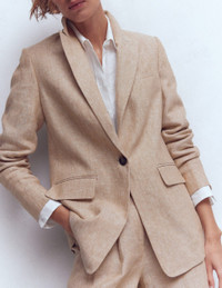 Click for more info about Woodbridge Linen Blazer-Amphora, Chambray