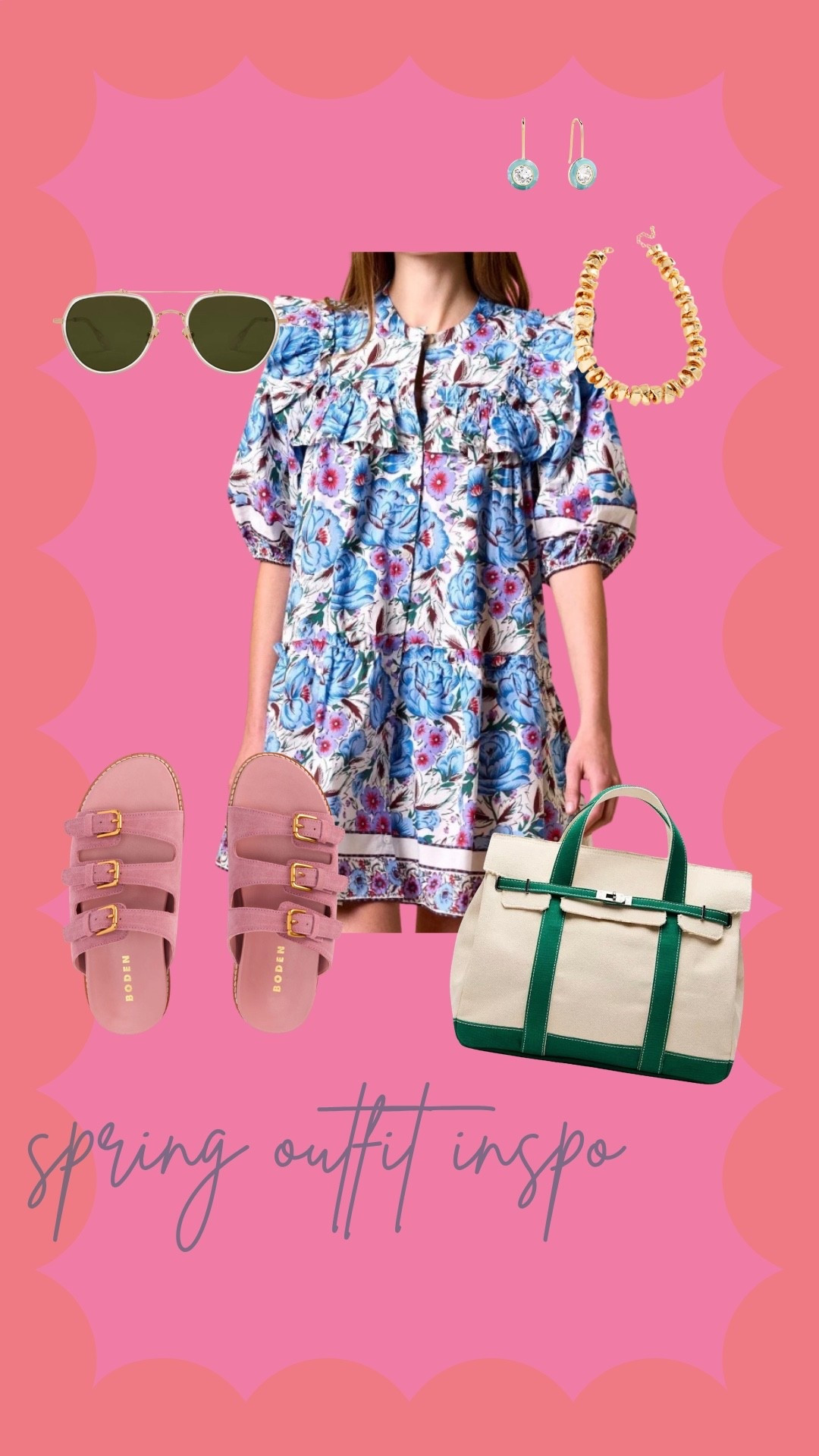 Cutest spring outfit idea ! Bag & sunnies ON SALE!! Earrings & necklace under $100 // ft. Boatkin, macys, Boden, cleobella, krewe, Anthropologie, baublebar 

#LTKSeasonal