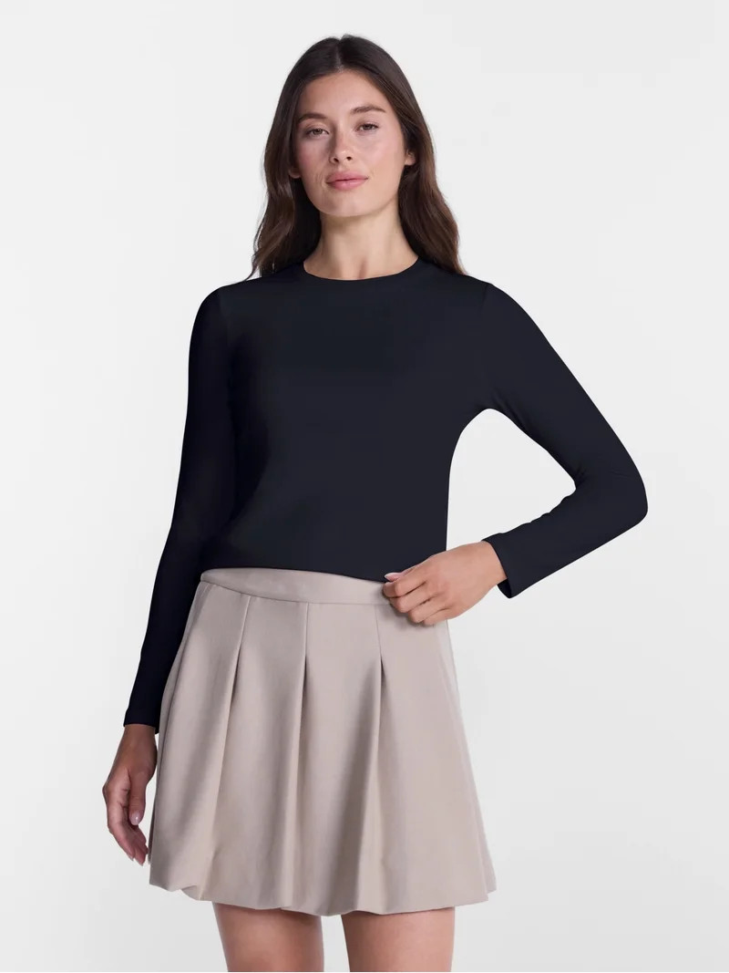 Avia Women\u2019s and Women's Plus SoftSculpt Top with Long Sleeves, Sizes XS-4X | Walmart (US)