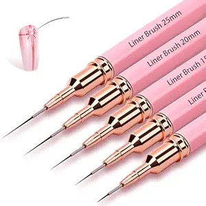 5Pcs Nail Art Liner Brushes,Liner Brush For Nails Gel,Thin Liner Nail Brush Set,Nail Art Striping... | Amazon (US)