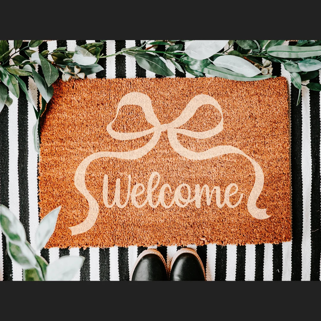 Welcome Coquette Doormat With Bows New Home Owner Gifts for Christmas White Bow Mat - Etsy | Etsy (US)