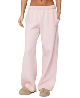 Edikted Women's Basic Girl Wide Leg Sweatpants - Burgundy | Macy's