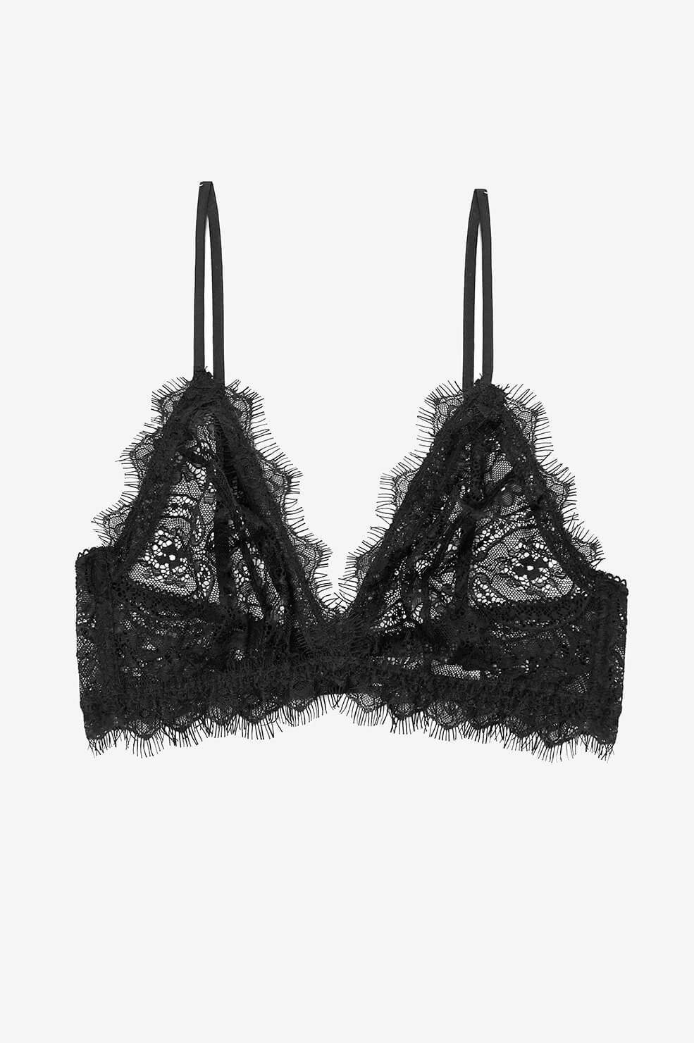 LACE BRA WITH TRIM - BLACK | Anine Bing Global