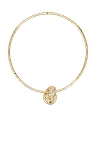 Jennifer Fisher Thin Knot Choker in Metallic Gold. | Revolve Clothing (Global)