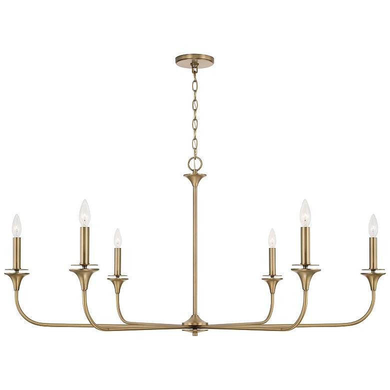 Capital Lighting Presley 49" Wide 6-Light Brass Candelabra Chandelier - #594N5 | Lamps Plus | Lamps Plus