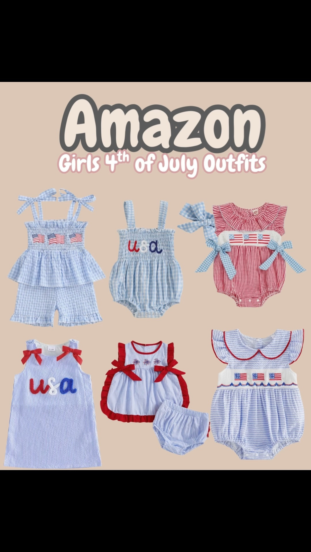 Little girls 4th of July outfits from Amazon 
4th of July, patriotic, baby girl outfit, girls outfits, baby outfits, baby clothes, baby 4th of July outfit, baby swim, baby bubble, baby girl smock, embroidered baby outfit, baby girl dress, toddler outfits for girls

#LTKKids #LTKBaby #LTKSeasonal
