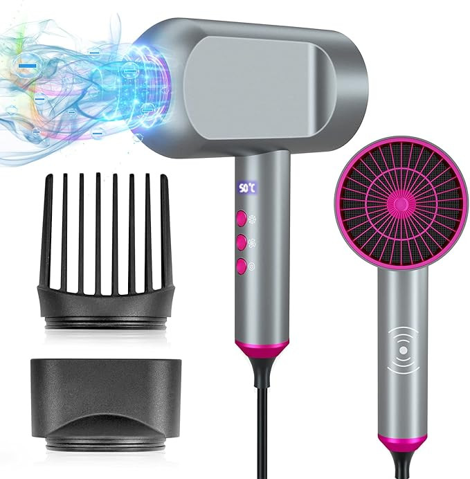 Ionic Hair Dryer, 1600W Professional Blow Dryer, Negative Ion Hair Dryer with Powerful AC Motor, ... | Amazon (US)