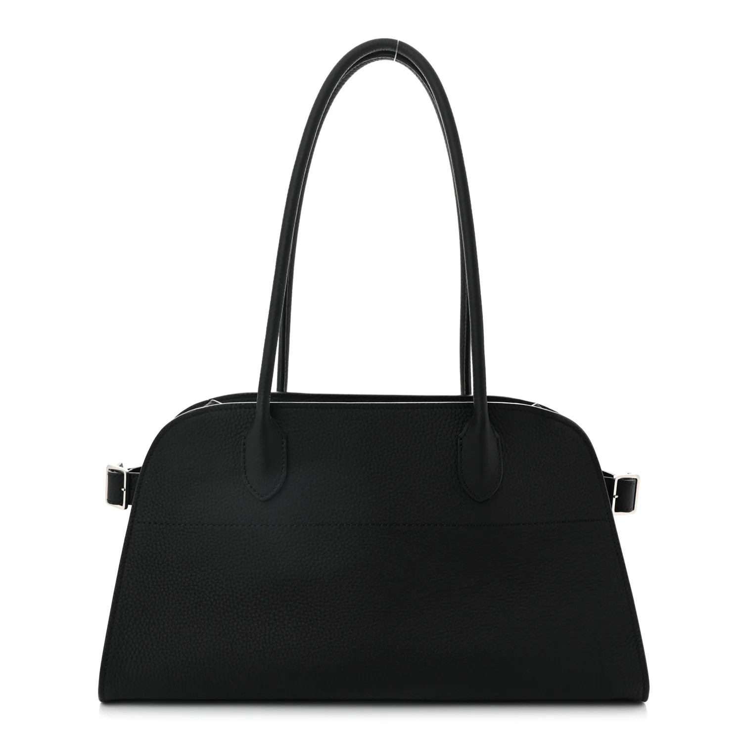 Matte Grained Calfskin Margaux Shoulder 12 Black | FASHIONPHILE (US)
