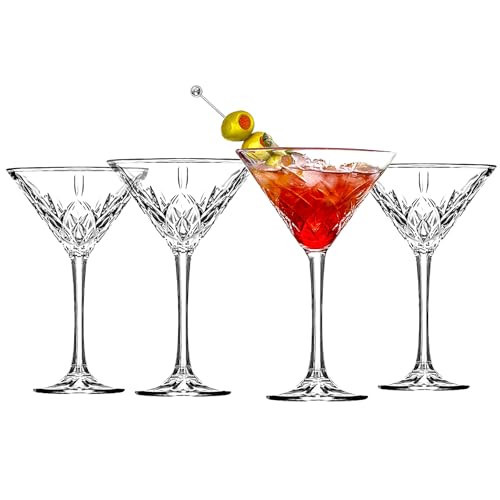 binsakao Martini Glasses Set of 4 - Premium Stemmed Crystal Martini Glasses 7 Oz - Coupe Glasses - Elegant Cocktail Glasses for Parties, Gifts, Housewarming, Weddings, Aniversary 220 ml | Amazon (US)