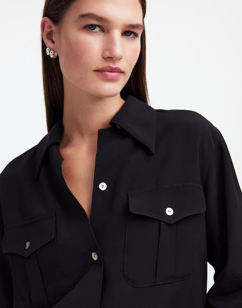 Alexa Chung for Madewell Pleat-Pocket Button-Up Shirt | Madewell