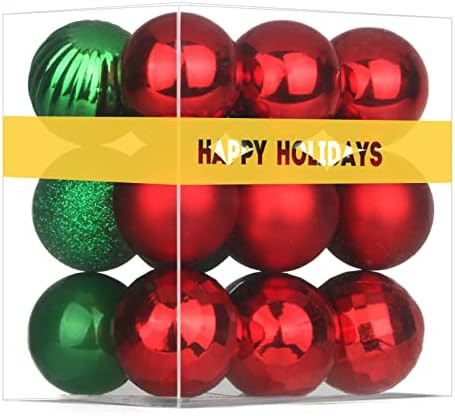 Red & Green 1.6" Small Christmas Balls Christmas Tree Decoration Ornaments Shatterproof Hanging B... | Amazon (US)