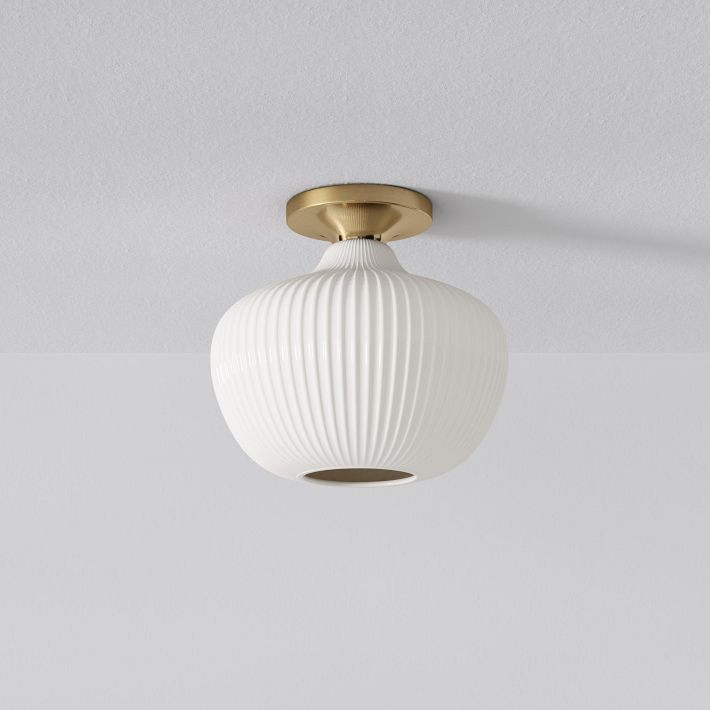 Sculptural Ribbed Flush Mount (12") | West Elm (US)