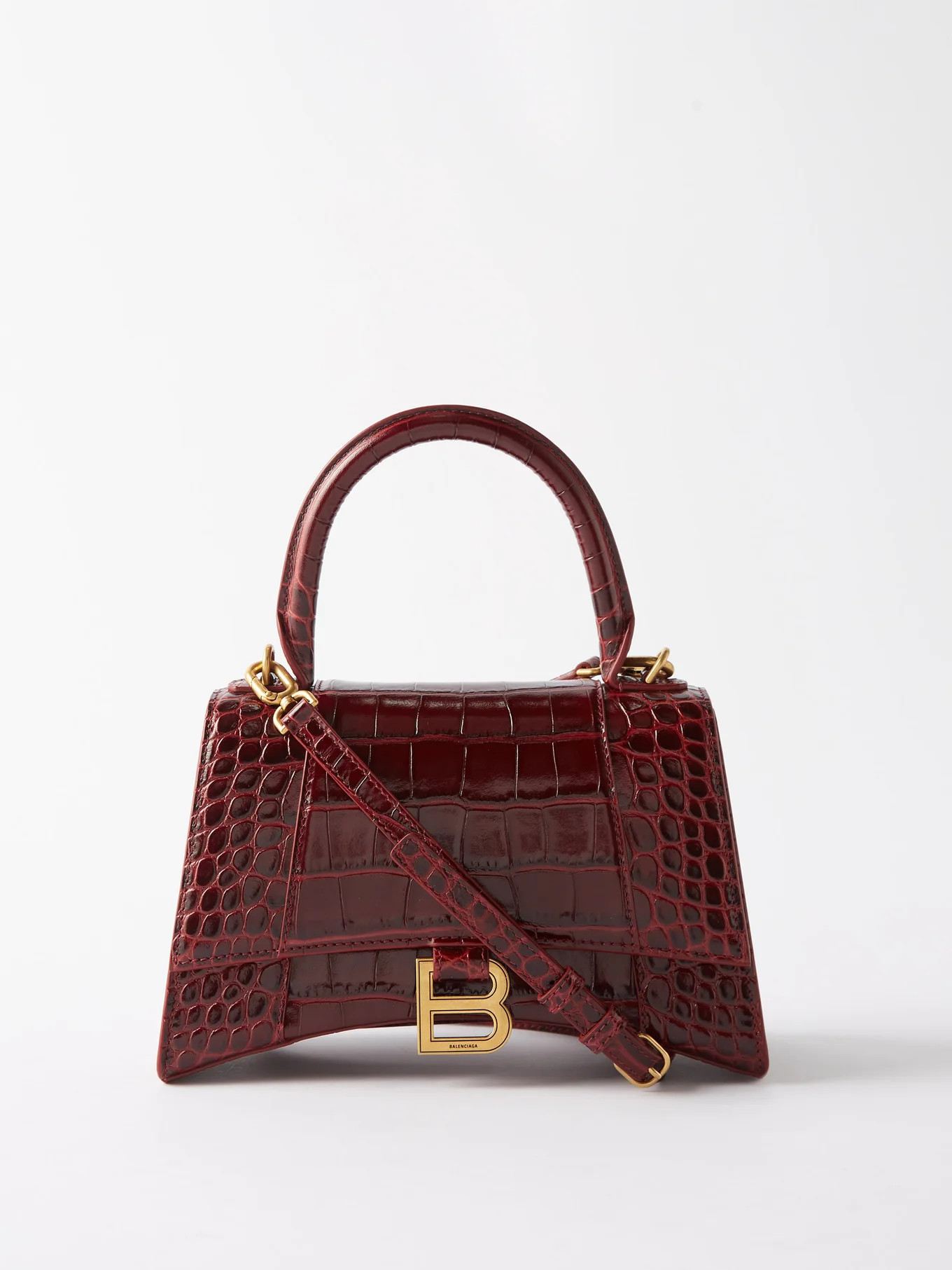 Hourglass S crocodile-effect leather bag | Matches (UK)