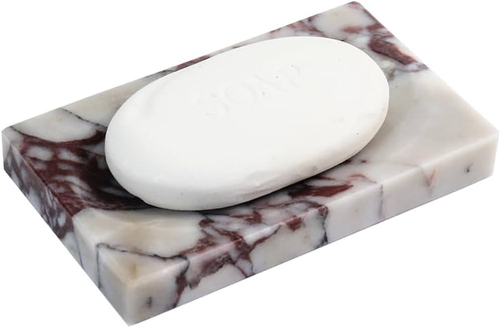 Luxurious Natural Marble Soap Dish Tray Marble Soap Holder Trinket Plate for Bathroom Sink Kitche... | Amazon (US)