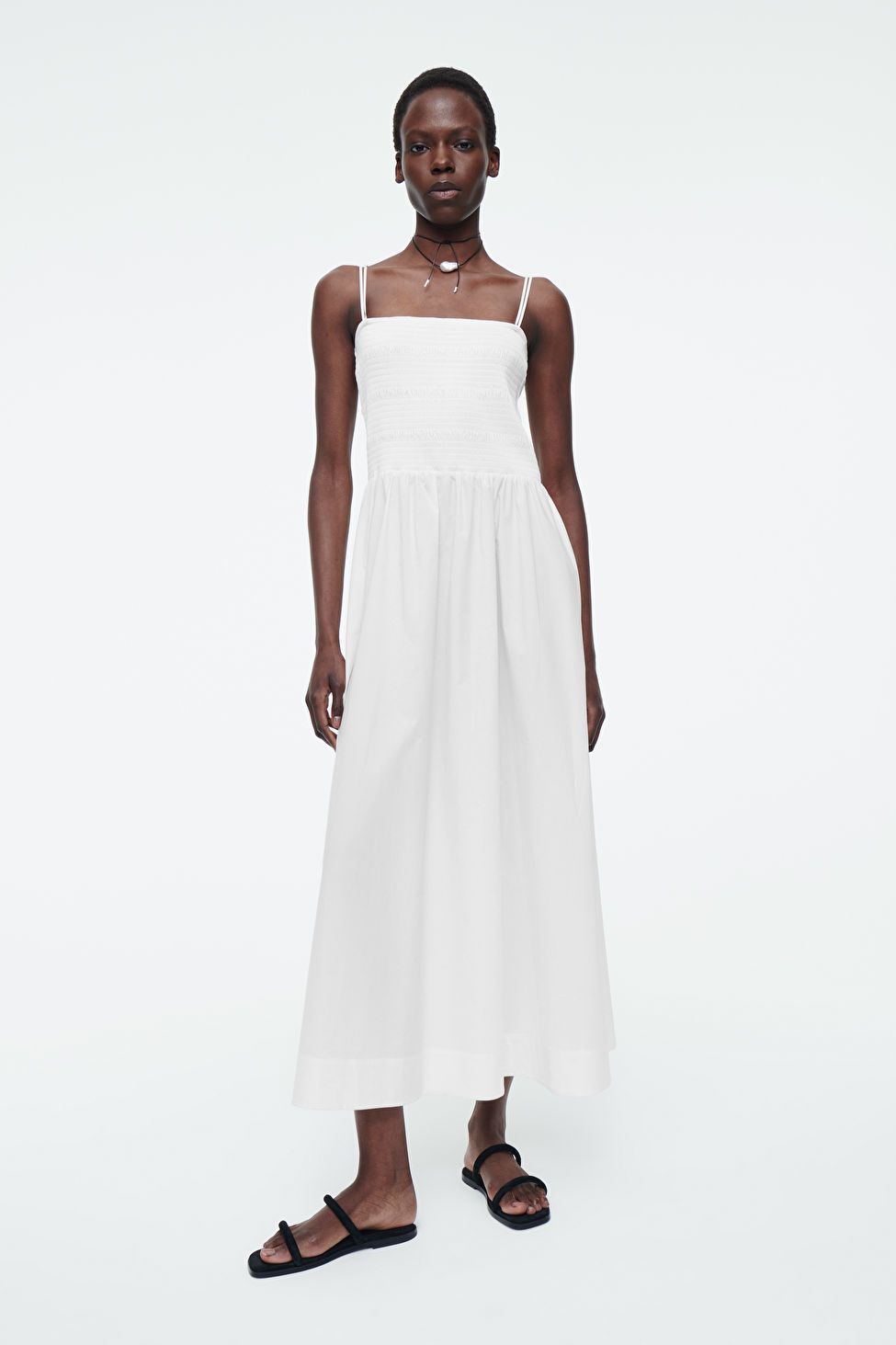 SHIRRED MIDI DRESS | COS UK