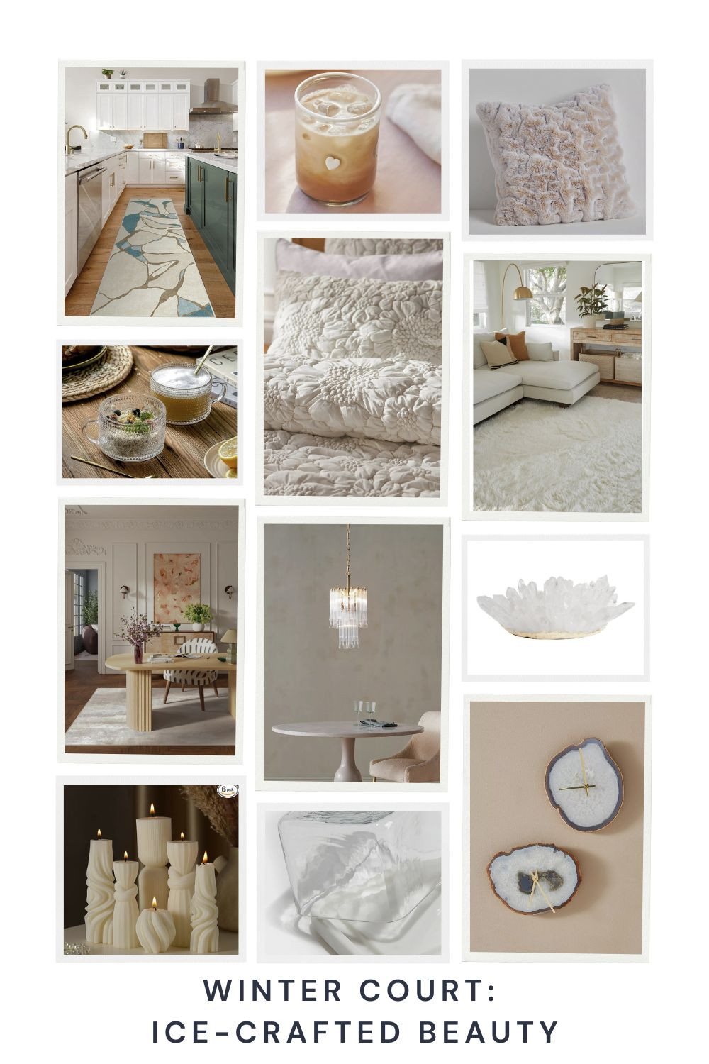 ACOTAR Winter Court, Ice-Crafted: Beauty The Winter Court collection captures the frosty elegance of snow-covered landscapes, with icy blues, whites, and luxurious textures. Perfect for those who crave a cool, sophisticated vibe that shimmers with winter magic. 

 #LTKMostLoved #LTKSeasonal #LTKHome