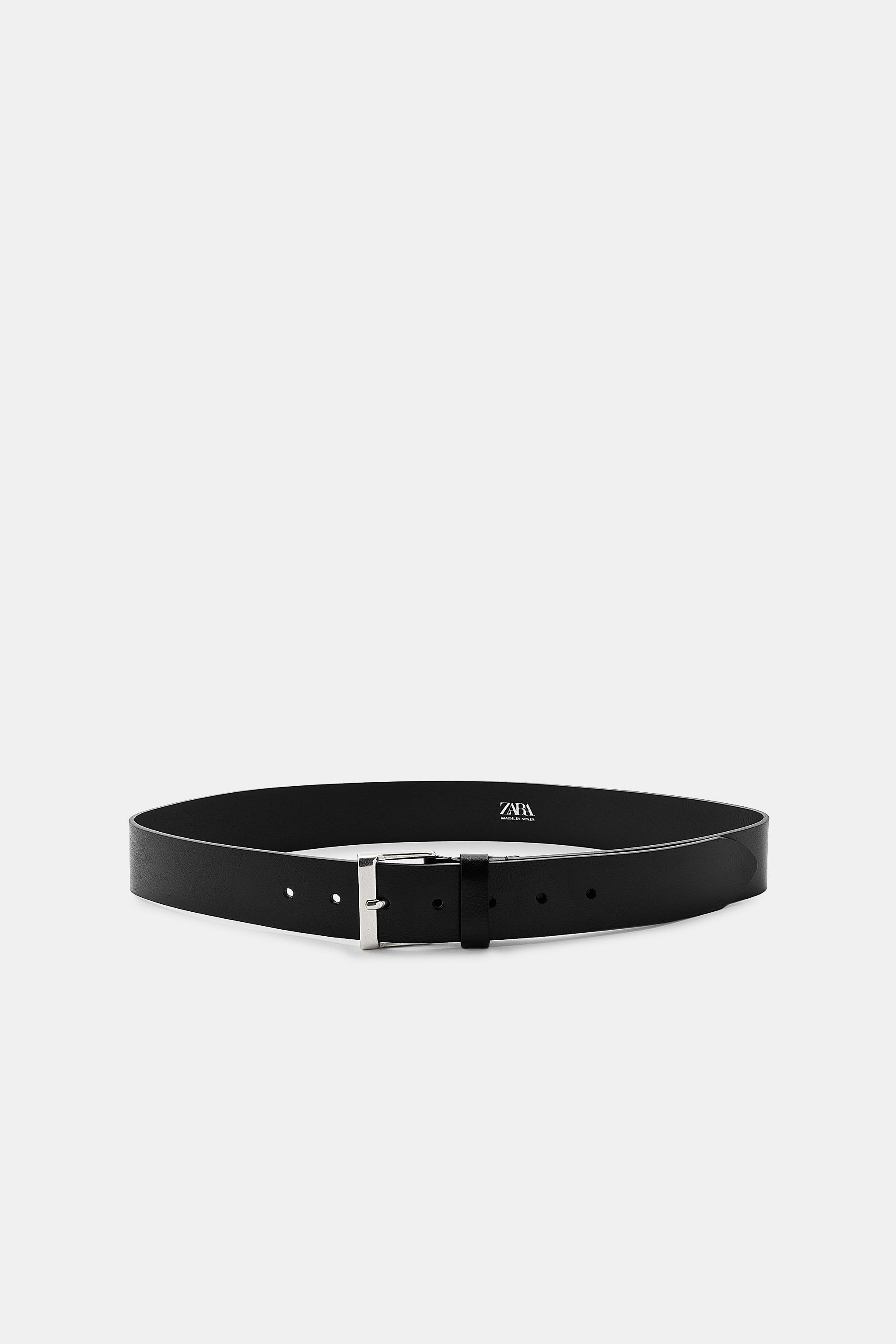 SQUARE BUCKLE LEATHER BELT | Zara US
