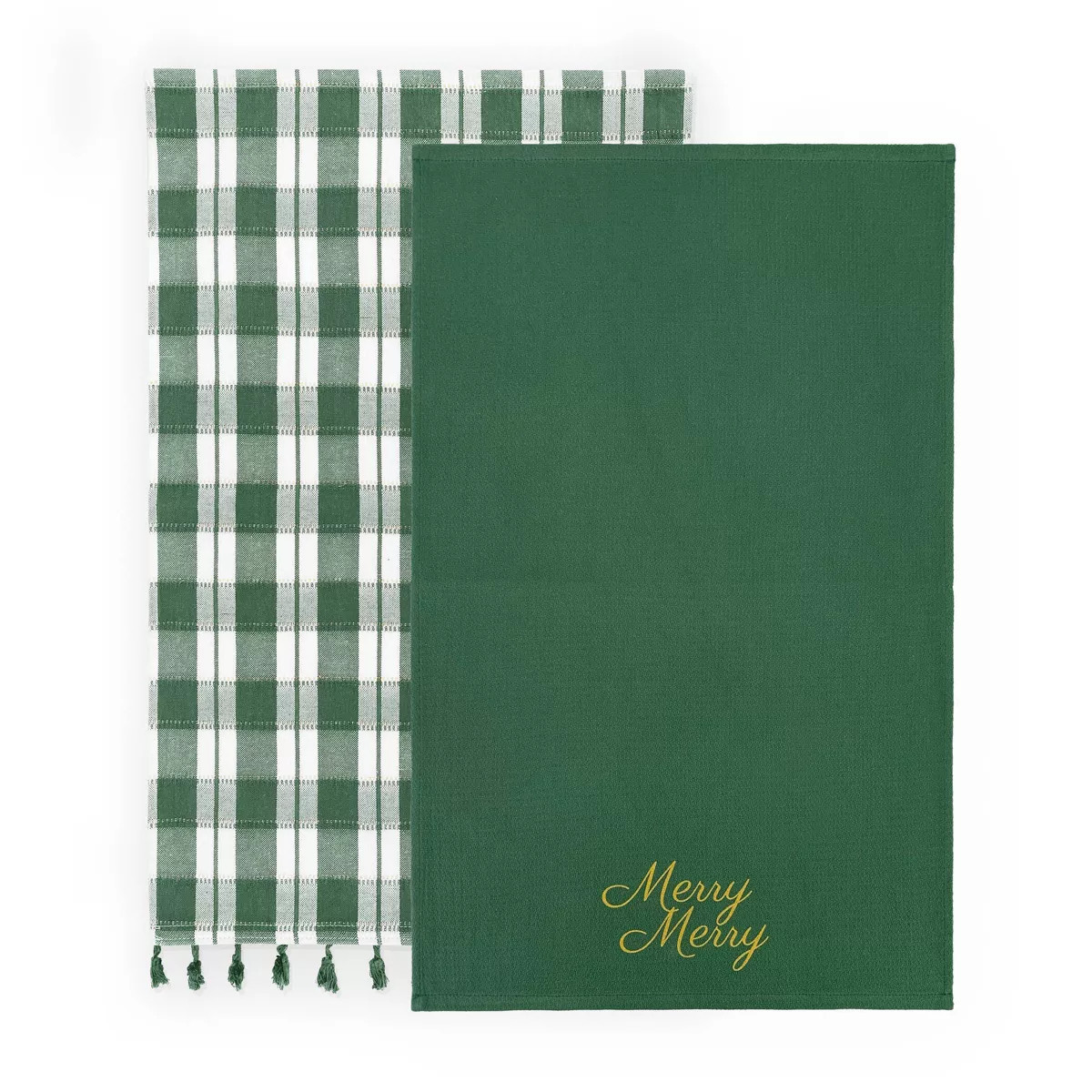 2pk Sentiment Dish Towels Merry Merry and Plaid - Bullseye's Playground™ | Target