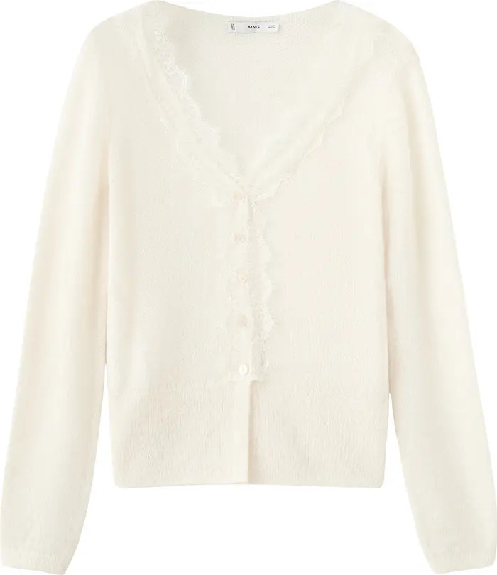 Lace Trim V-Neck Cardigan | Nordstrom