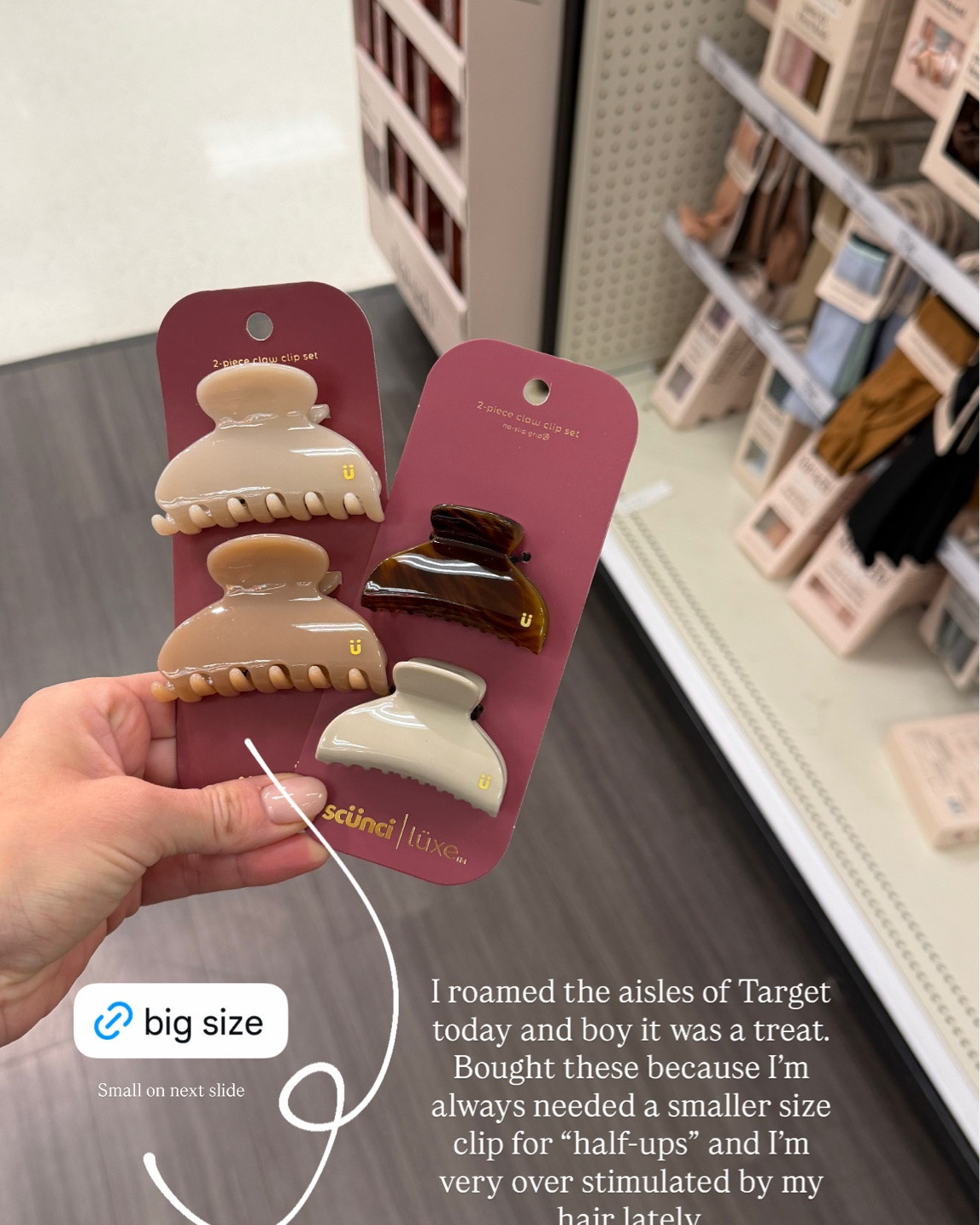 New target hair clips…. Always find my favorite hair things on this aisle!