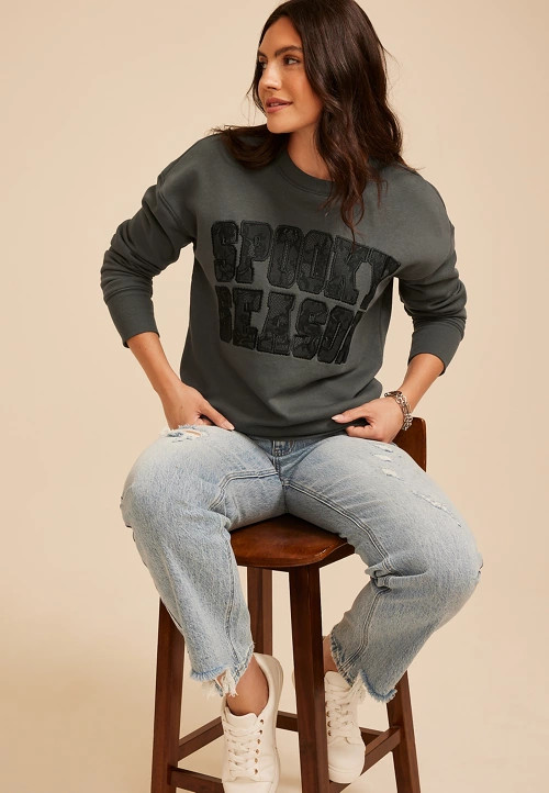 Spooky Season Lace Sweatshirt | maurices | Maurices