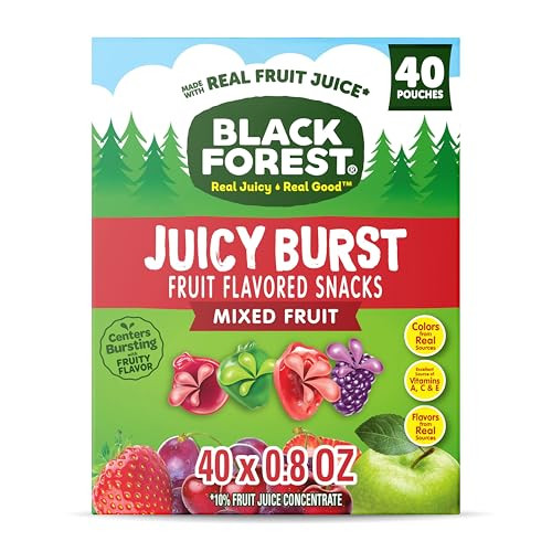 Black Forest, Juicy Burst, Fruit Flavored Snacks, Mixed Fruit Flavors, A Juicy Burst of Natural Flavors, Made with Real Fruit Juice, 0.8 oz 40 ct | Amazon (US)