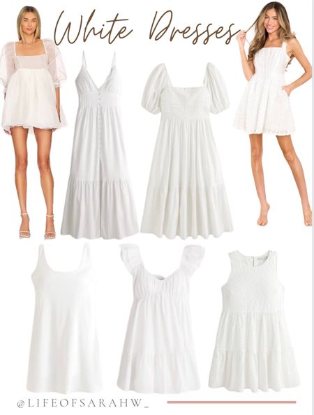 White dresses perfect for summer!

White dresses Abercrombie and Fitch red dress selkie traveler dress mini dress maxi dress midi dress bridal bridal shower outfit bridal shower dress rehearsal dress 

#LTKunder100 #LTKSeasonal #LTKwedding