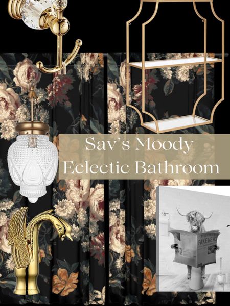 My moody bathroom sources. Painted my bathroom Space Black by Benjamin Moore 

#LTKhome
